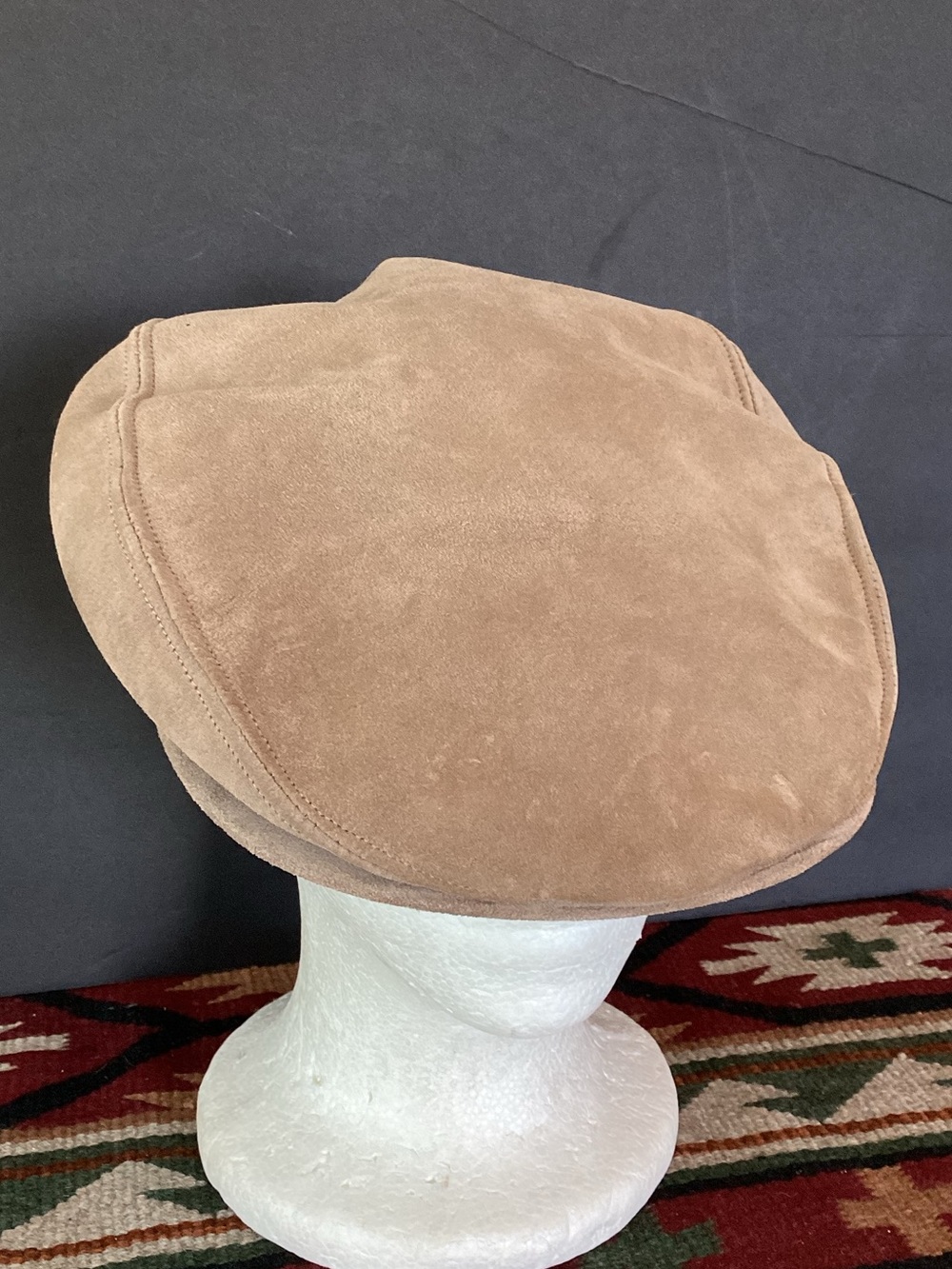 Vintage Country gentleman leather suede newsboy cabbie hat made in USA sz medium